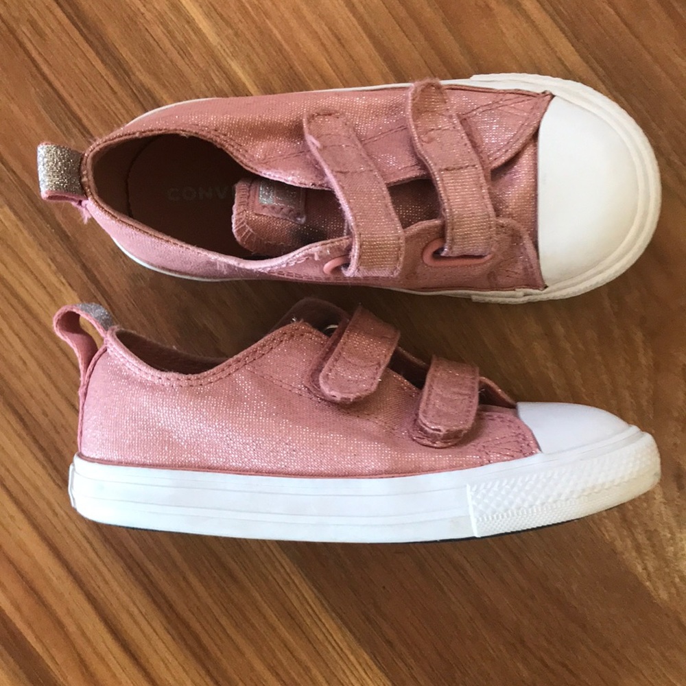 Pink Velcro Converse